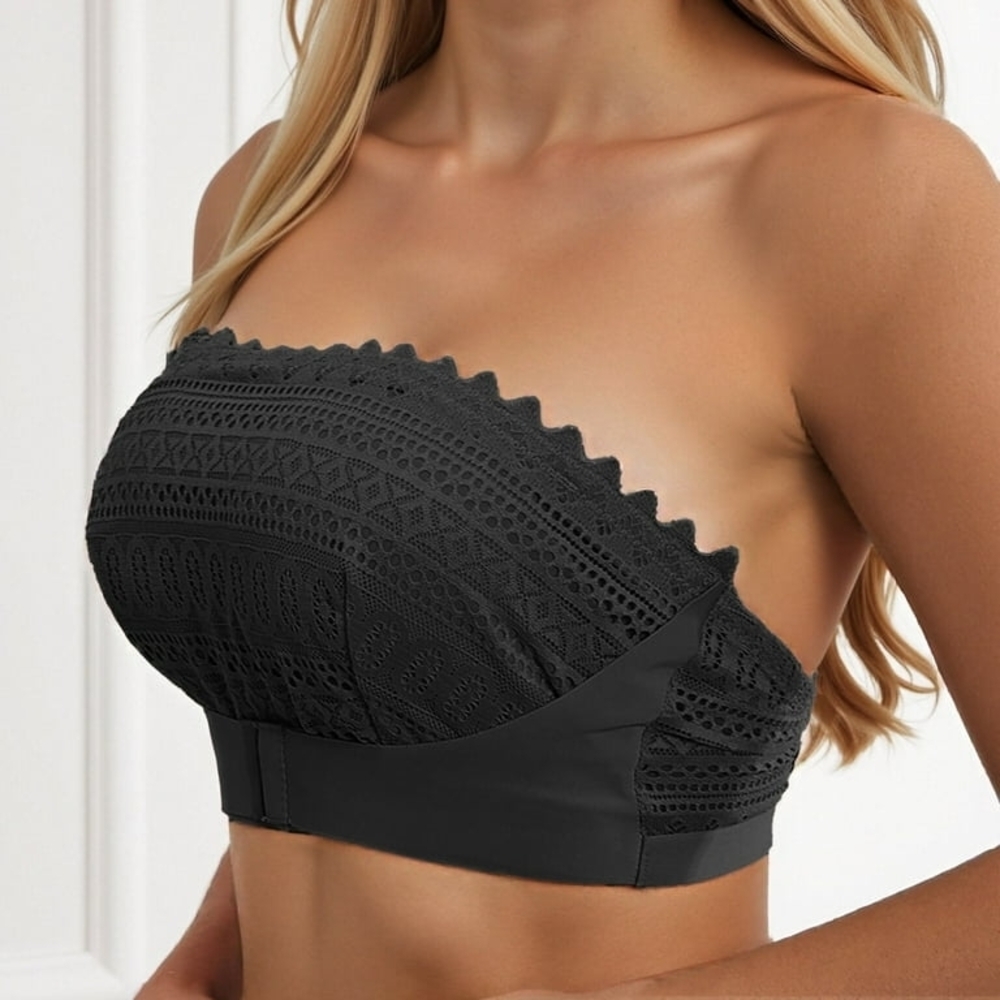 Black and White Lace Bandeau Bralettes - Set of 2 - Picture 5 of 11